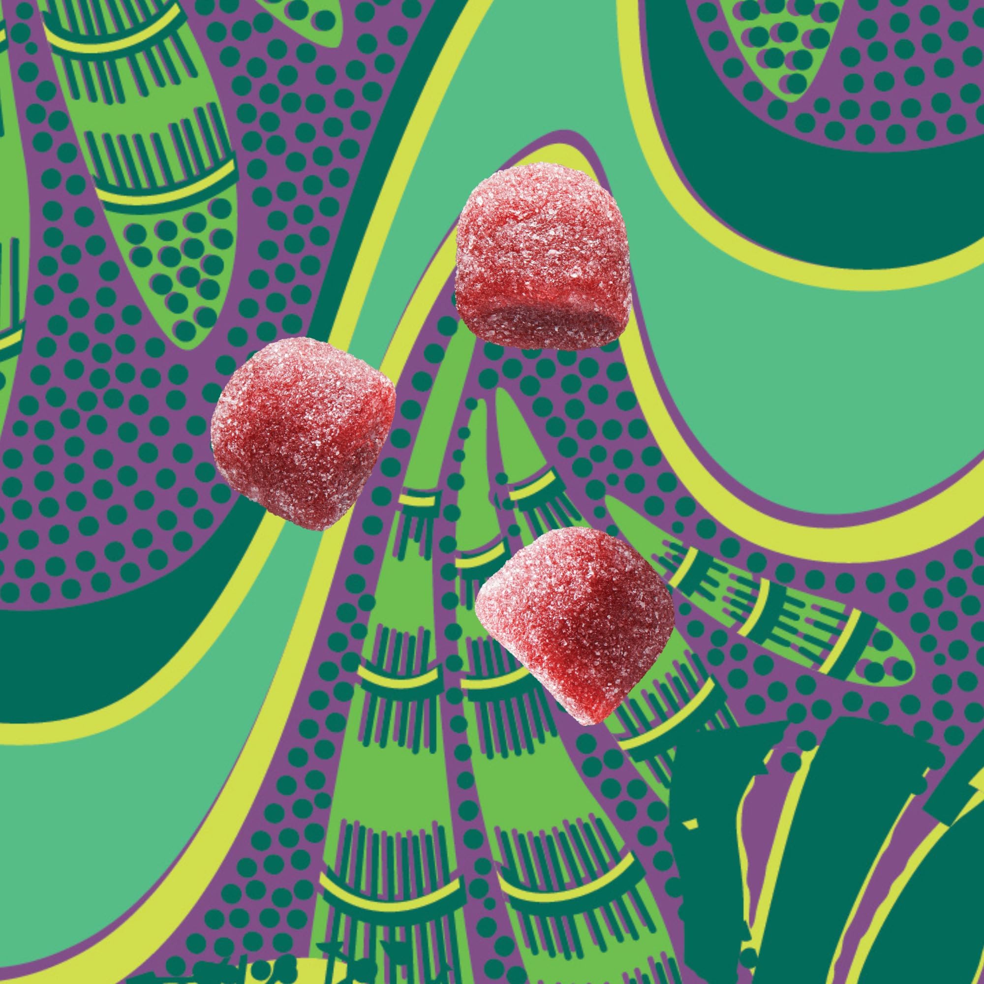 Kuli Kuli frasco abierto con gomitas, fácil acceso y conservación