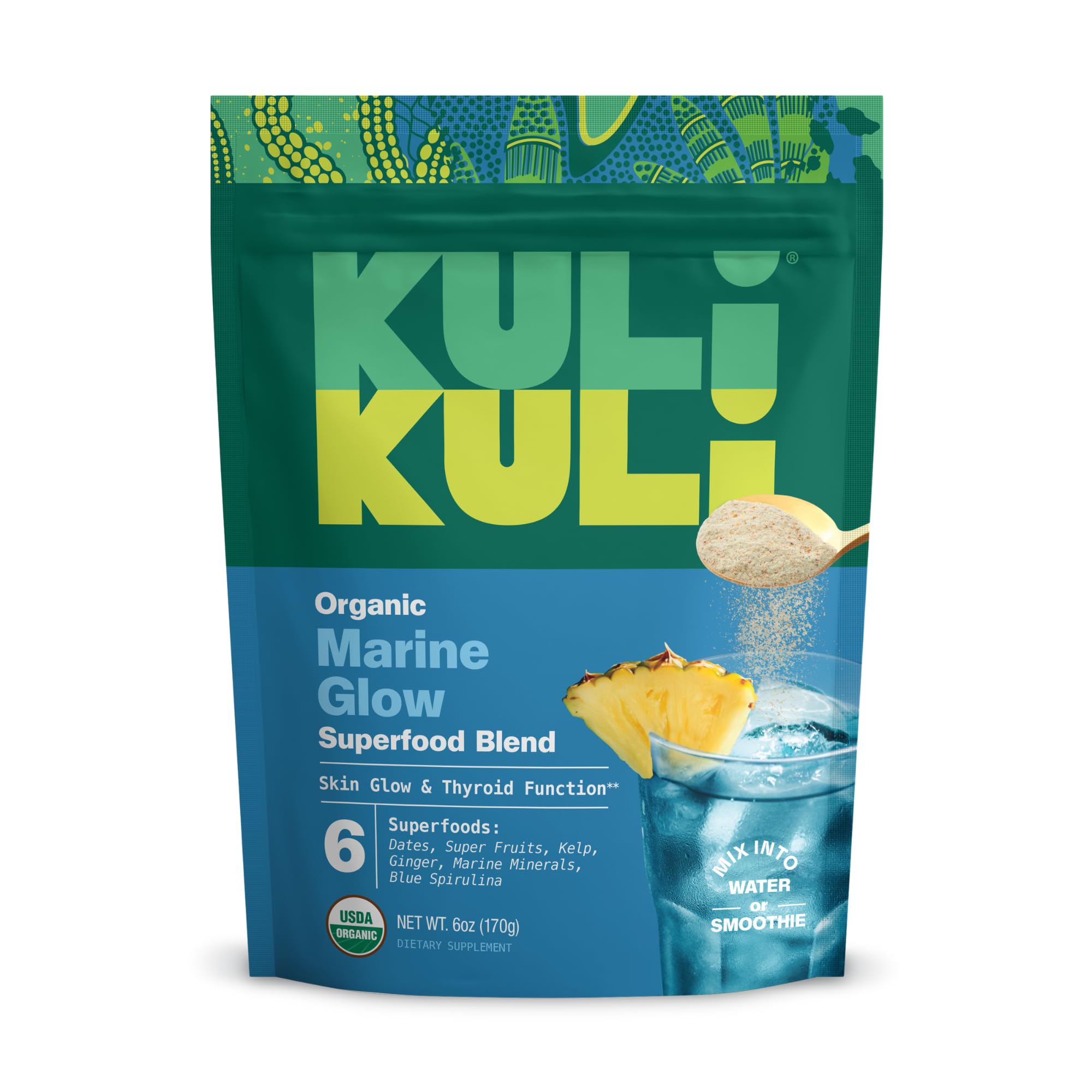 Kuli Kuli imagen del frente del empaque que destaca ingredientes orgánicos