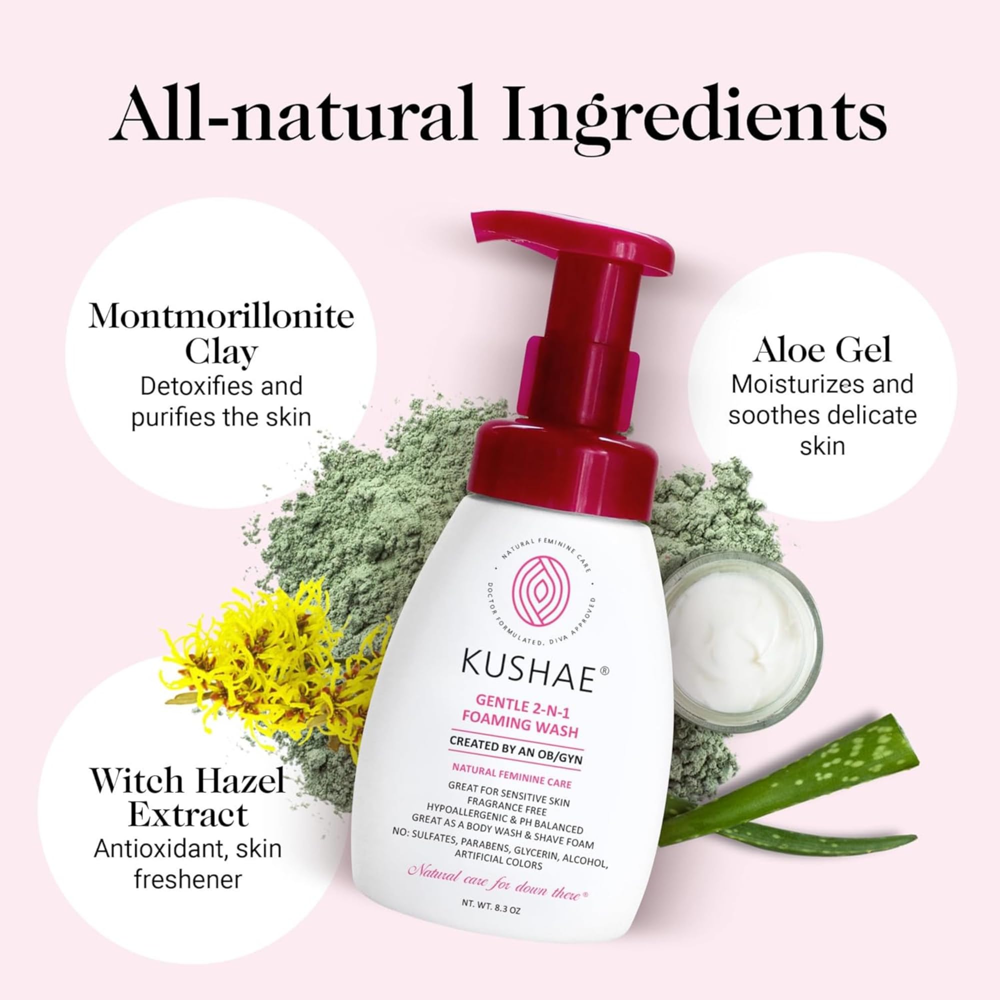 Kushae comparación de tamaño 8.3 oz para estimar duración del producto