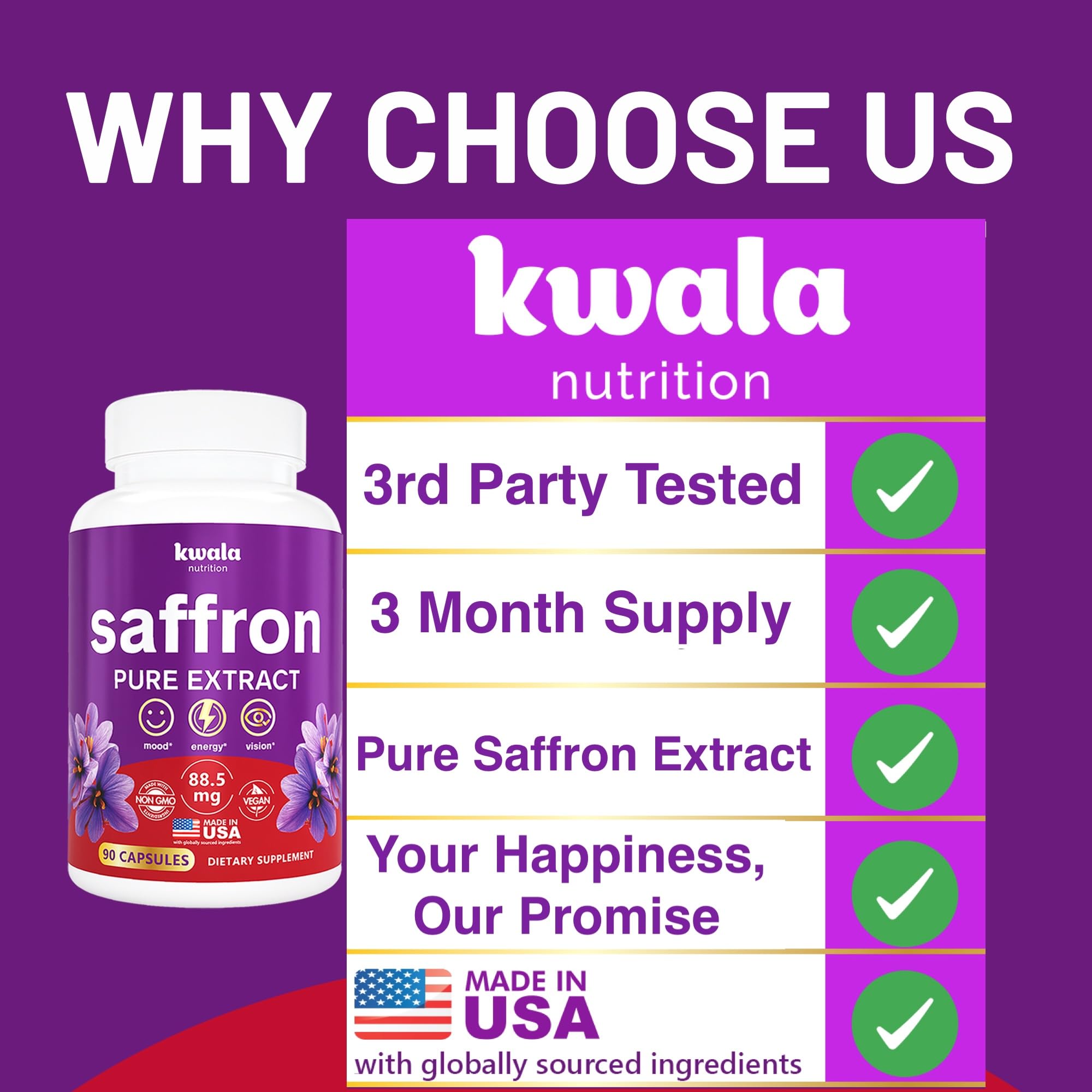 Kwala Nutrition frasco abierto con cápsulas para destacar cantidad y presentación