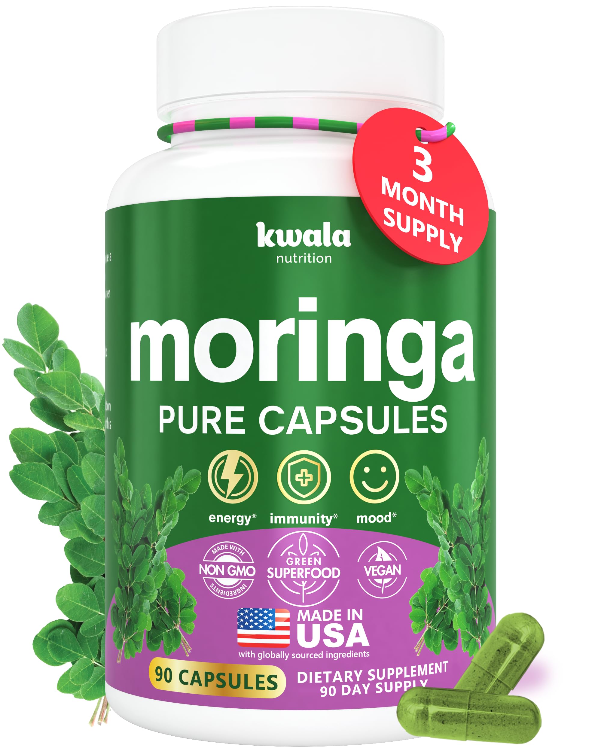 Kwala Nutrition frasco frontal muestra 90 cápsulas prácticas