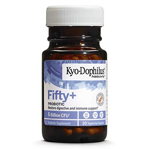 Kyo-Dophilus envase abierto con cápsulas mostrando contenido garantizado