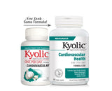 Kyolic bote en cocina junto a alimentos saludables que sugiere apoyo circulatorio diario