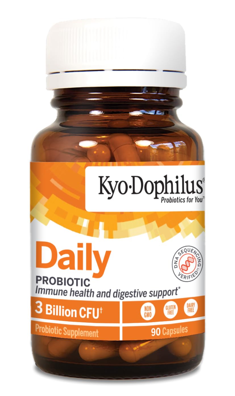Kyolic Kyo-Dophilus detalle de cápsula fácil de tragar y estable
