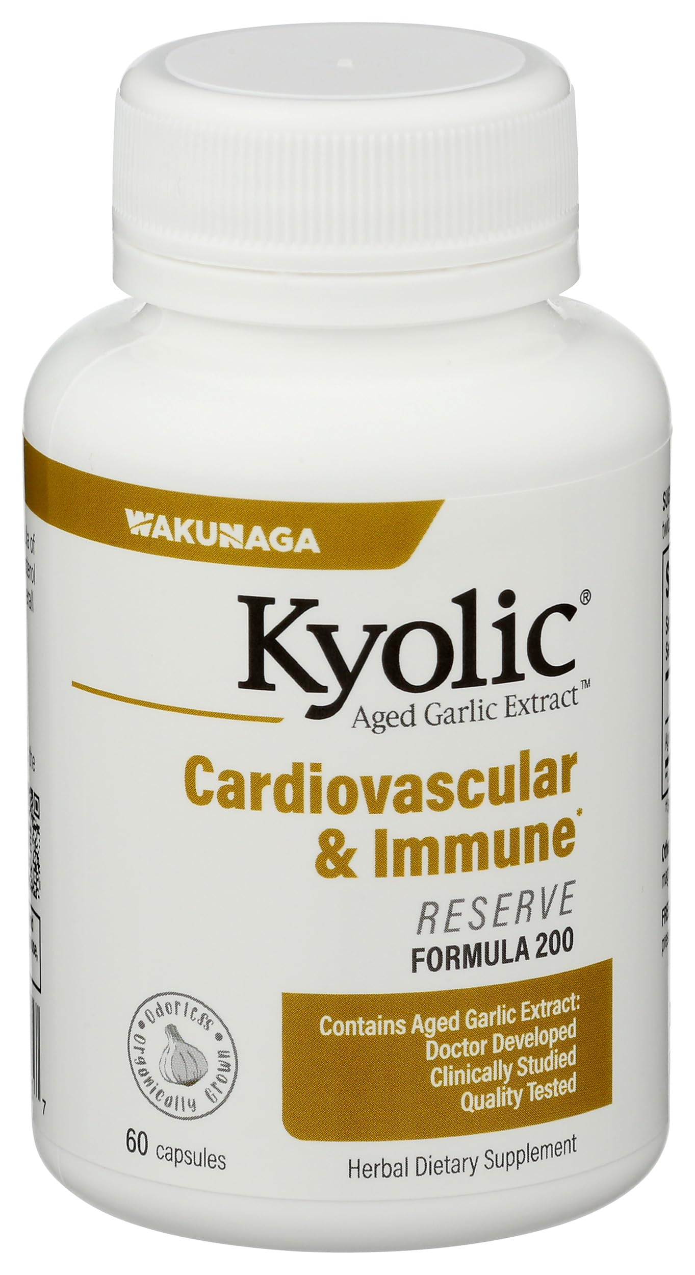 Kyolic cápsulas en mano para mostrar tamaño y dosificación