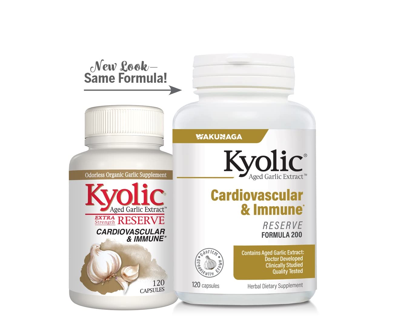 Kyolic Reserve en cocina junto a alimentos indicando uso diario práctico
