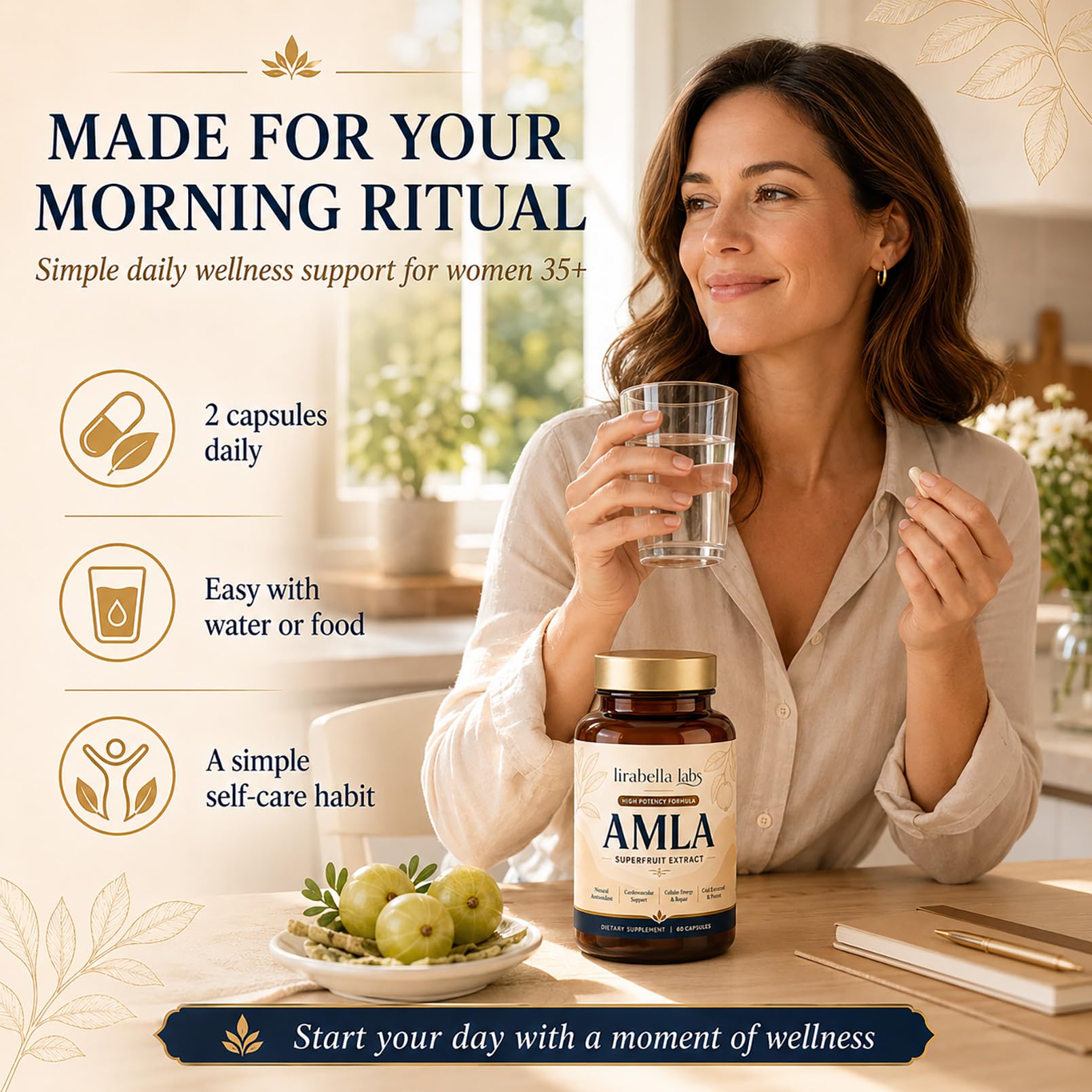KYZTMHC fruto de amla crudo que ilustra el origen vegetal