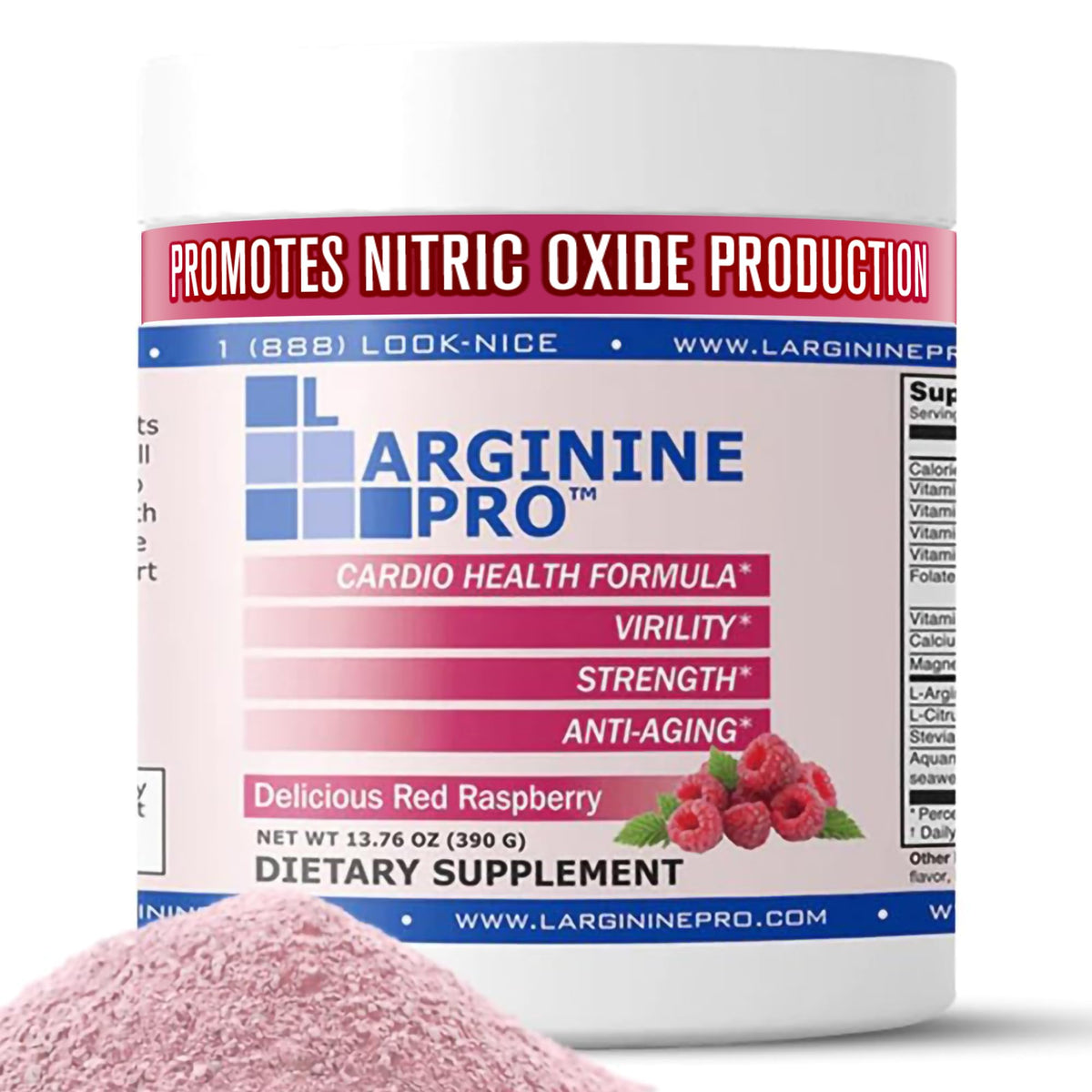 L-ARGININE PRO frasco frontal mostrando diseño y cantidad
