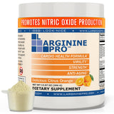L-ARGNINE PRO bote frontal mostrando etiqueta y sabor naranja