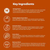 L'Evate You etiqueta con M‑Charge y lista de superalimentos visible