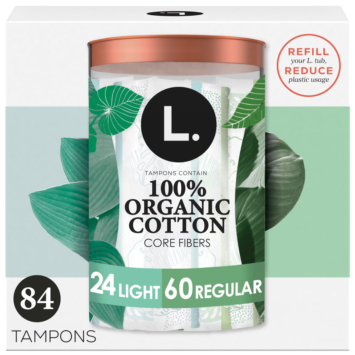 L. empaque frontal del pack de 84 unidades mostrando variedad de absorciones y ahorro