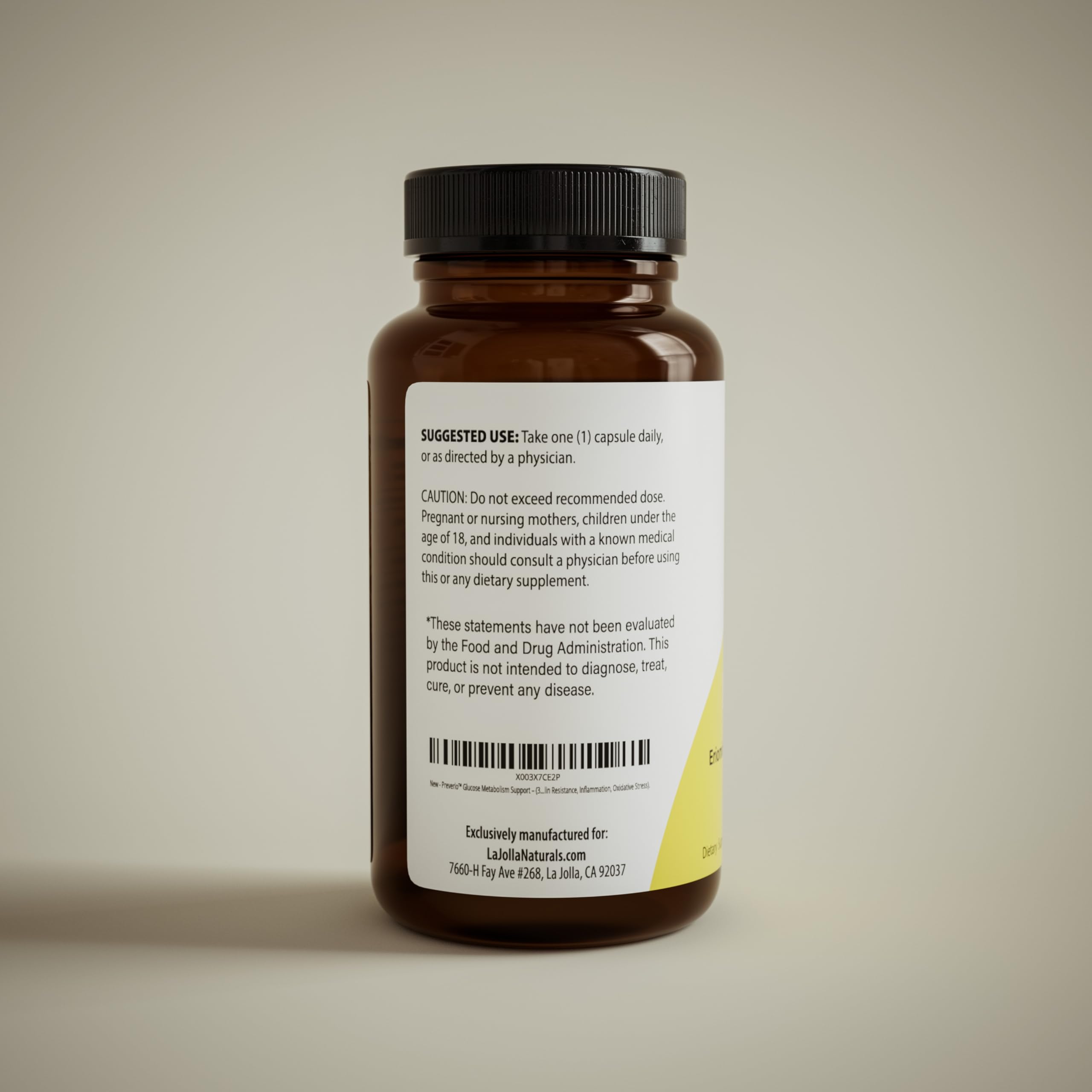 La Jolla Naturals comparación de tamaño, proporción de la cápsula clara