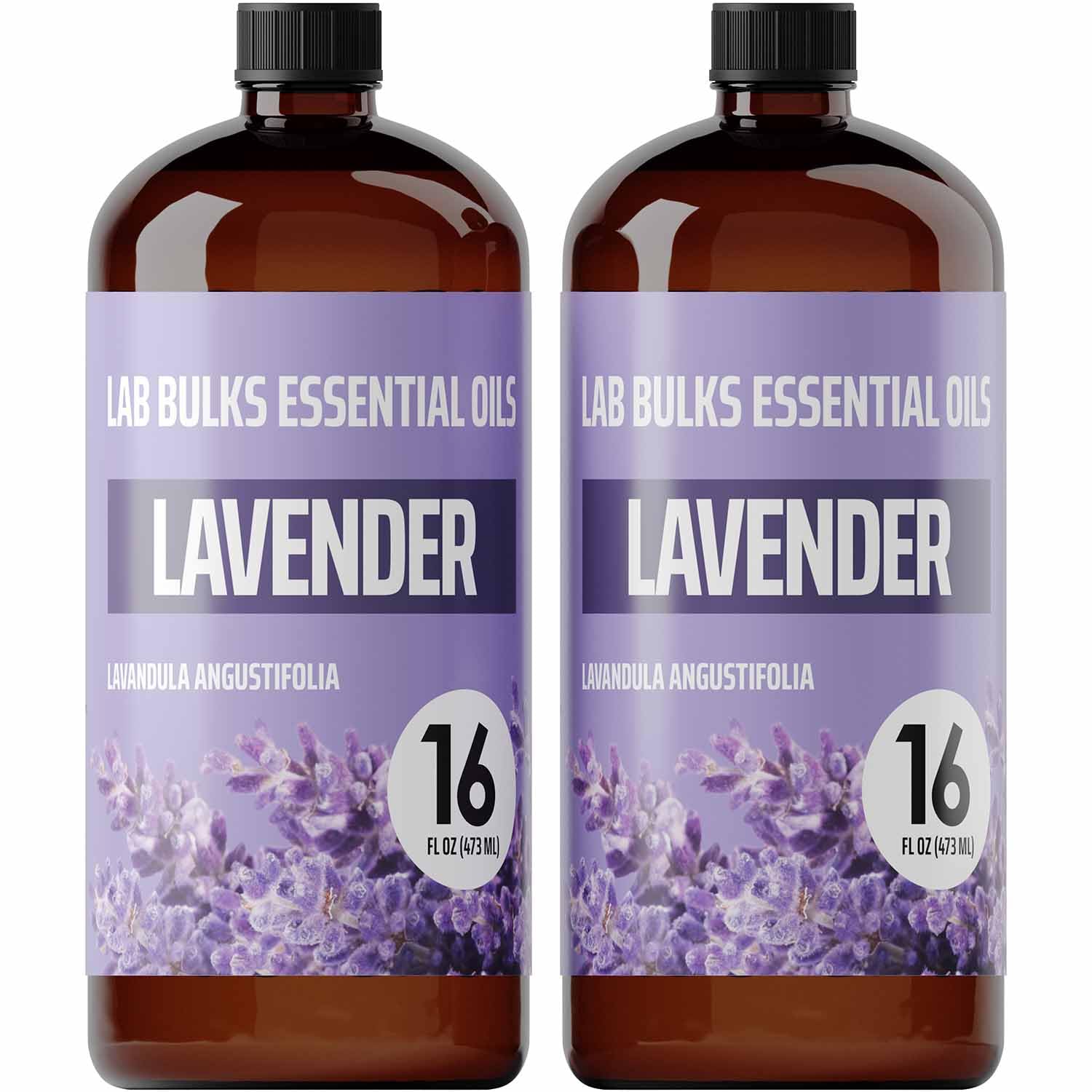 LAB BULKS ESSENTIAL OIL botella frontal ámbar para conservación y uso práctico