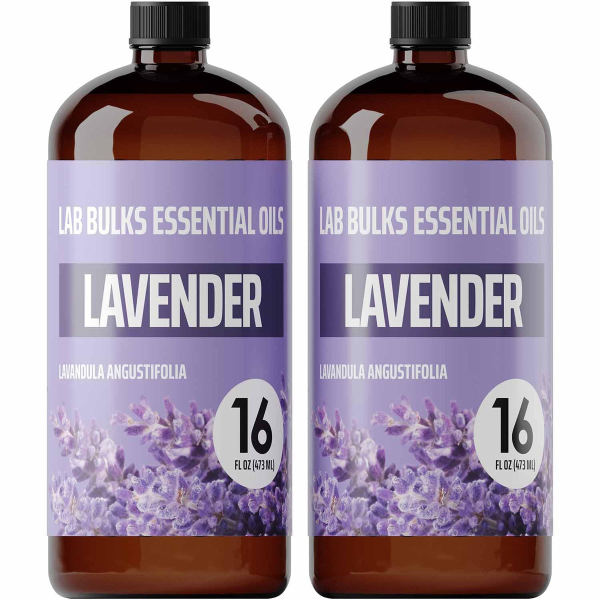 LAB BULKS ESSENTIAL OIL botella frontal ámbar para conservación y uso práctico