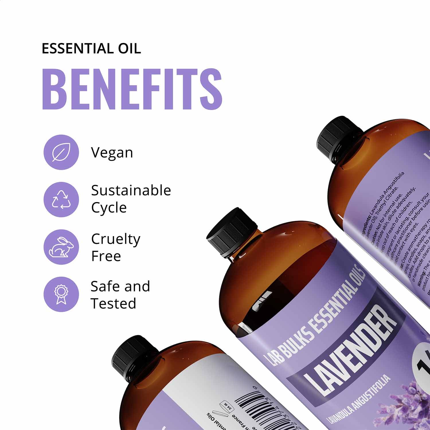 LAB BULKS ESSENTIAL OIL gota de aceite sobre piel demostrando pureza y textura