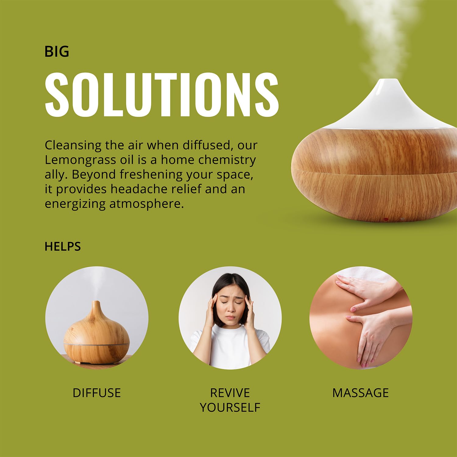 Lab Bulks Essential Oil liberando aroma en difusor para ambiente fresco y revitalizante