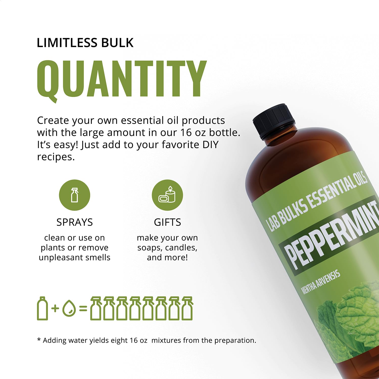 Lab Bulks aceite de menta en difusor, aroma equilibrado y ambiente fresco