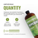 Lab Bulks Essential Oil menta comparación de tamaño 16 oz para uso frecuente