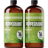 Lab Bulks botella frontal de aceite de menta, presentación clara y volumen
