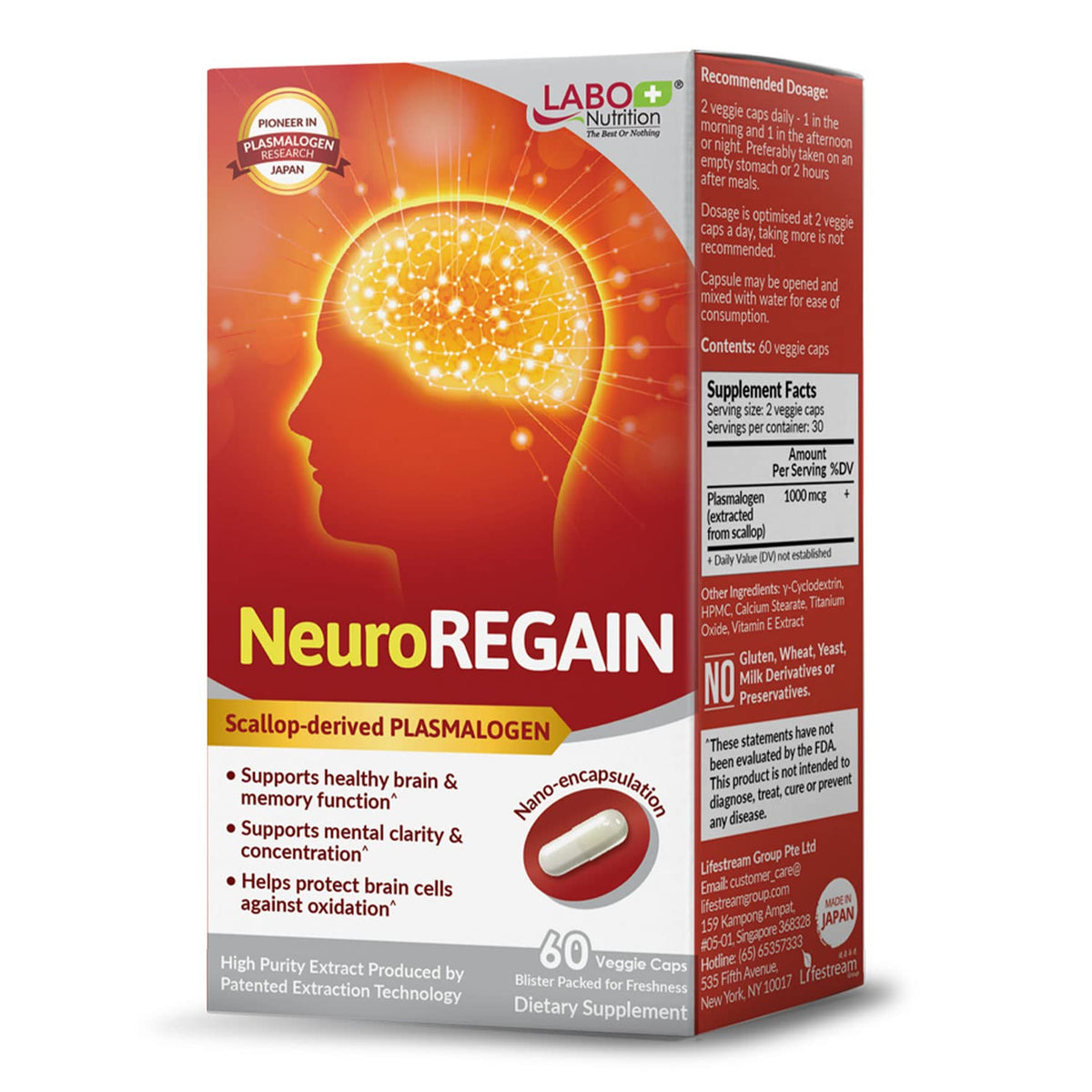 LABO Nutrition envase frontal con beneficios claros