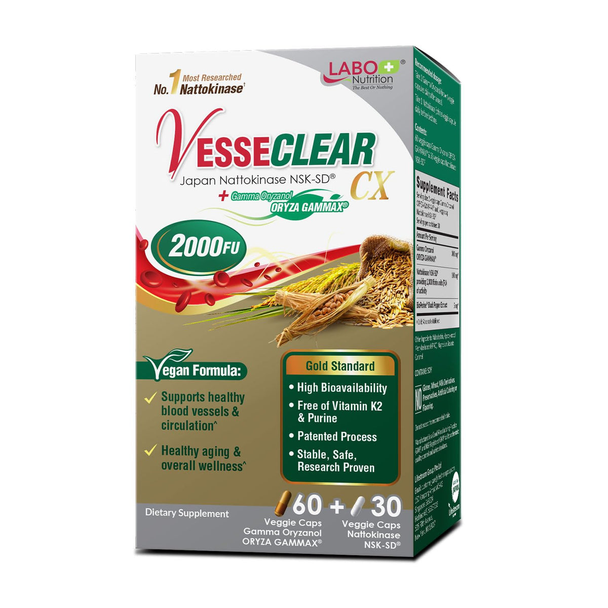 LABO Nutrition vista frontal del empaque con información clara y confianza