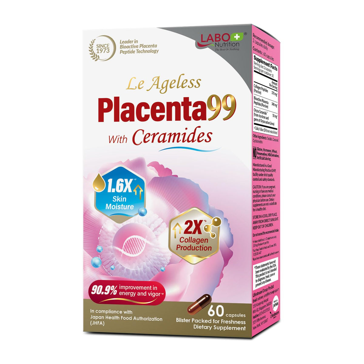 LABO Nutrition envase frontal mostrando suplemento para piel firme