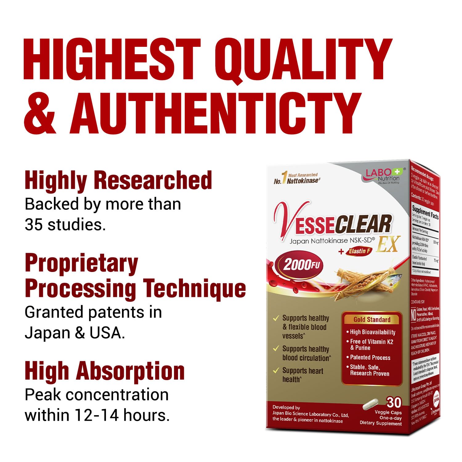 LABO Nutrition cápsula DRCaps de VesseCLEAR EX que protege ingredientes del ácido