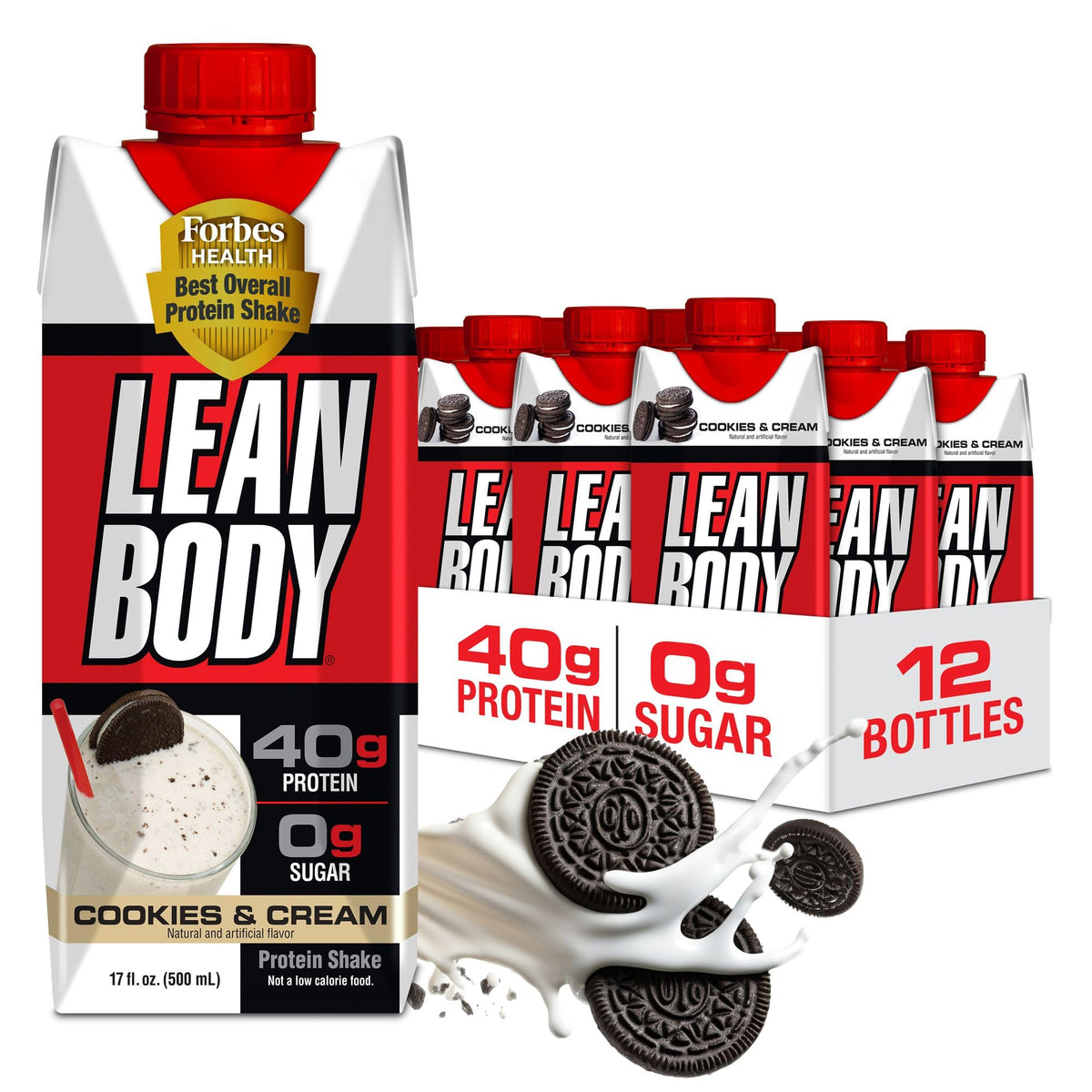 Labrada muestra el frente del empaque con 40 g de proteína y cero azúcar para conveniencia