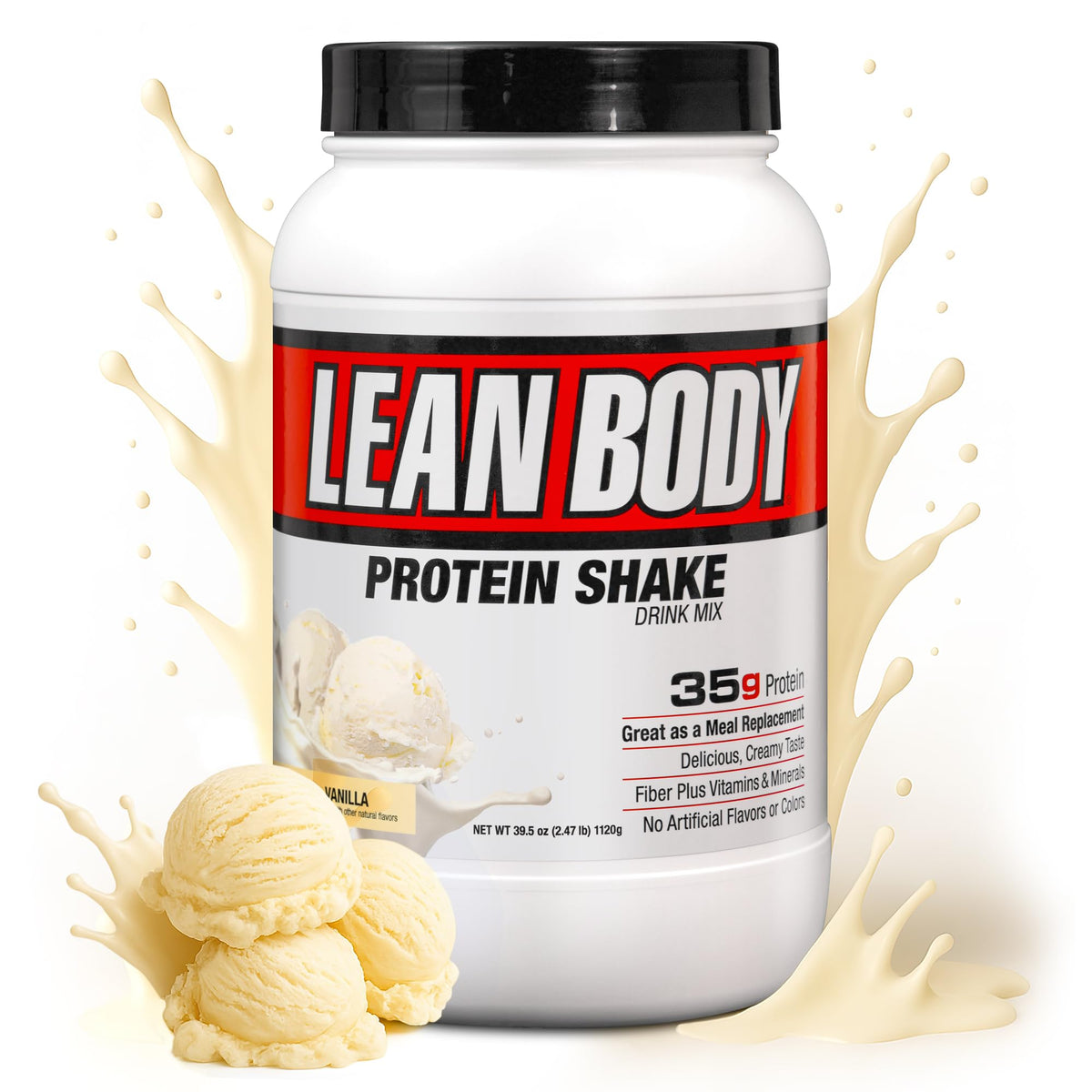 Labrada Lean Body bote frontal mostrando etiqueta y beneficios