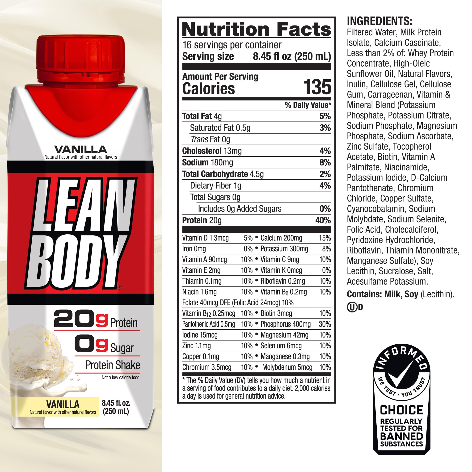 Labrada pack de 16 botellas para almacenamiento y consumo continuado