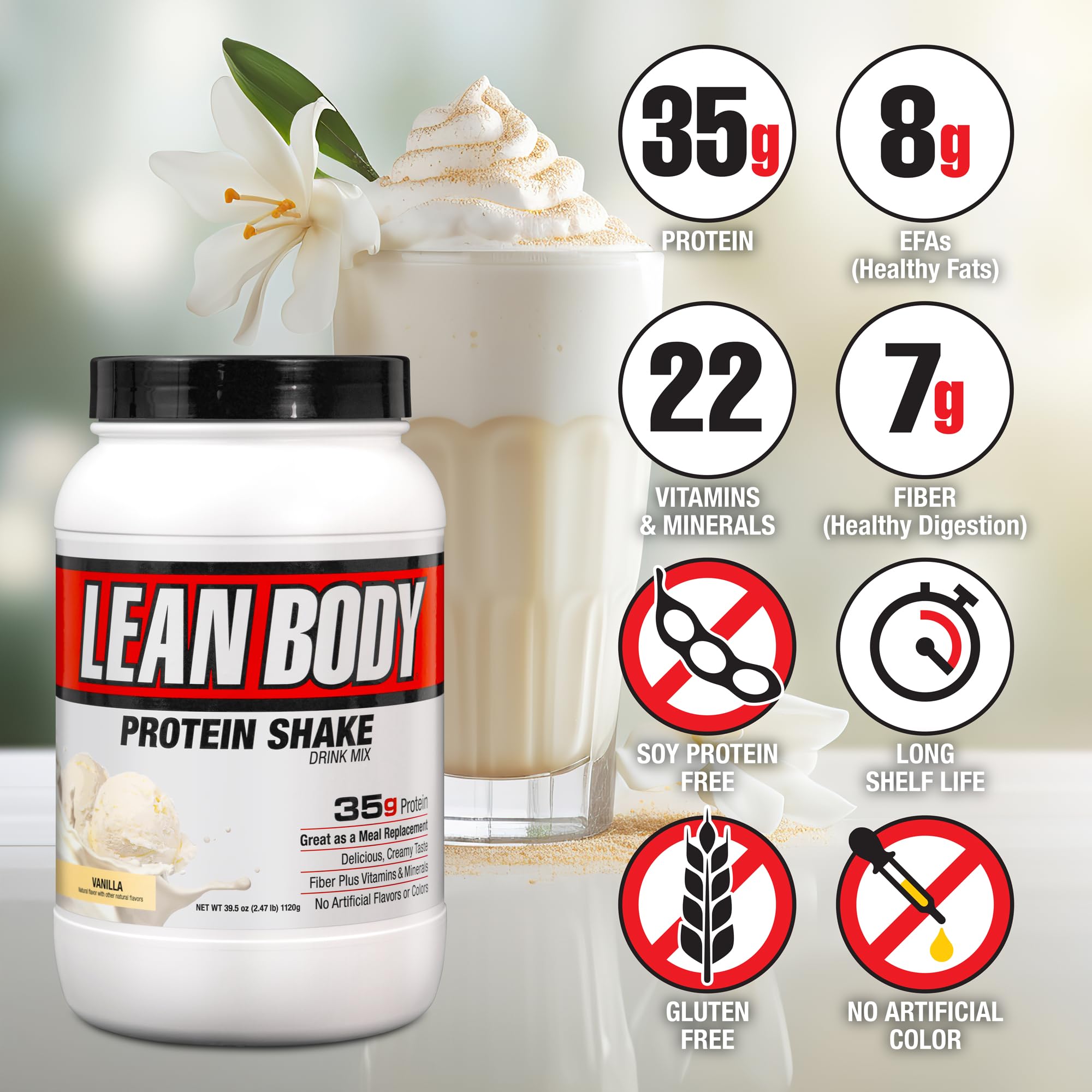 Labrada Lean Body batido en vaso cremoso listo para beber