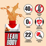 Labrada Lean Body textura al verter mostrando cremosidad y sabor caramelo