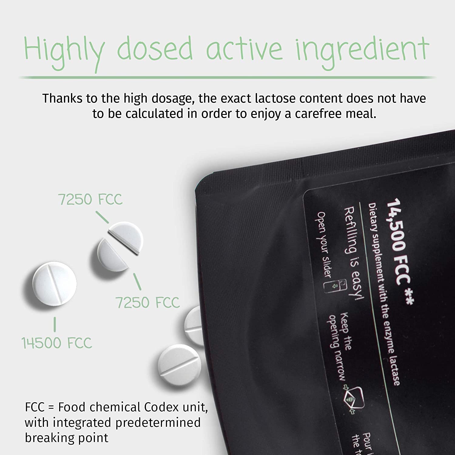 LactoJoy detalle de la tableta que muestra textura y pureza del ingrediente