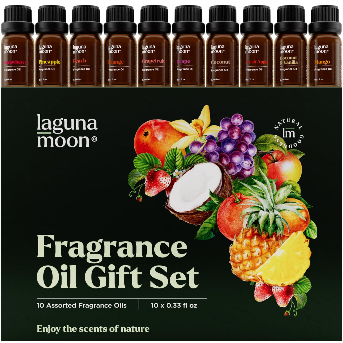 Lagunamoon estuche frontal con 10 aceites aromáticos, ideal para regalo