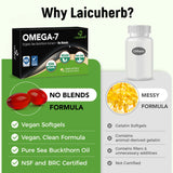 Laicuherb botella abierta con cápsulas, conveniencia para rutina diaria
