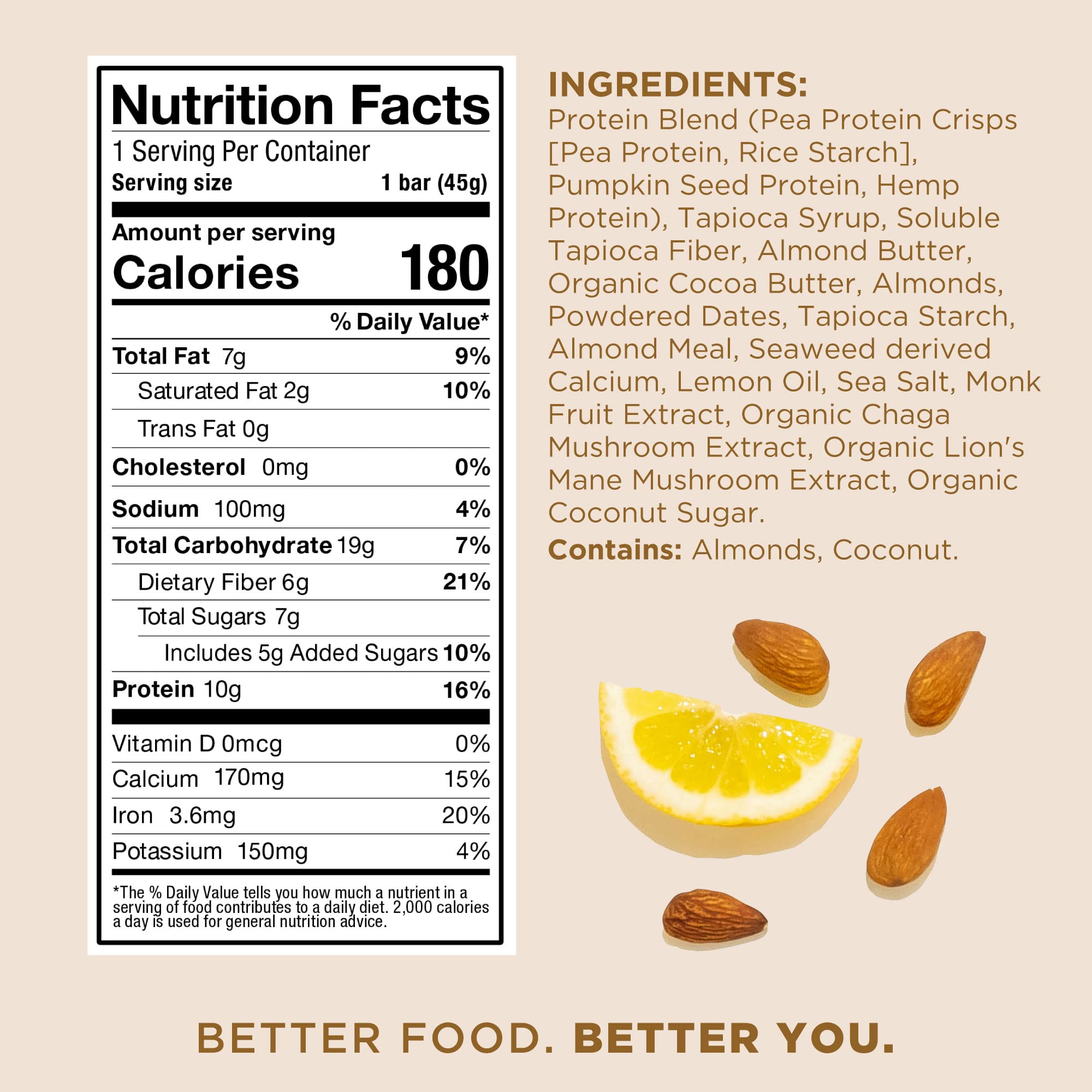 Laird Superfood barra empacada individualmente ideal para consumo fuera de casa