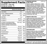 Laird Superfood tamaño de sobre comparado con mano, formato portátil