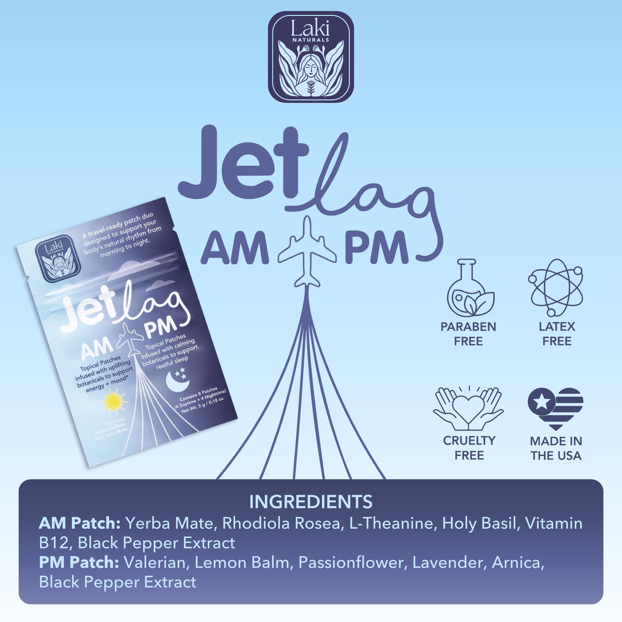 Laki Naturals persona durmiendo con parche puesto, descanso en vuelo