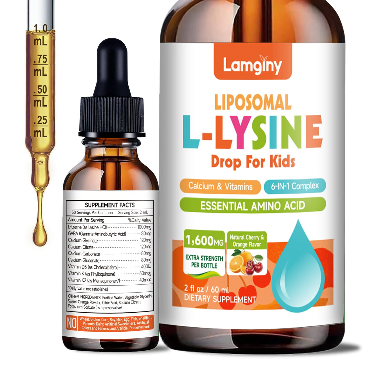 LAMGINY envase frontal mostrando la botella y beneficios claros