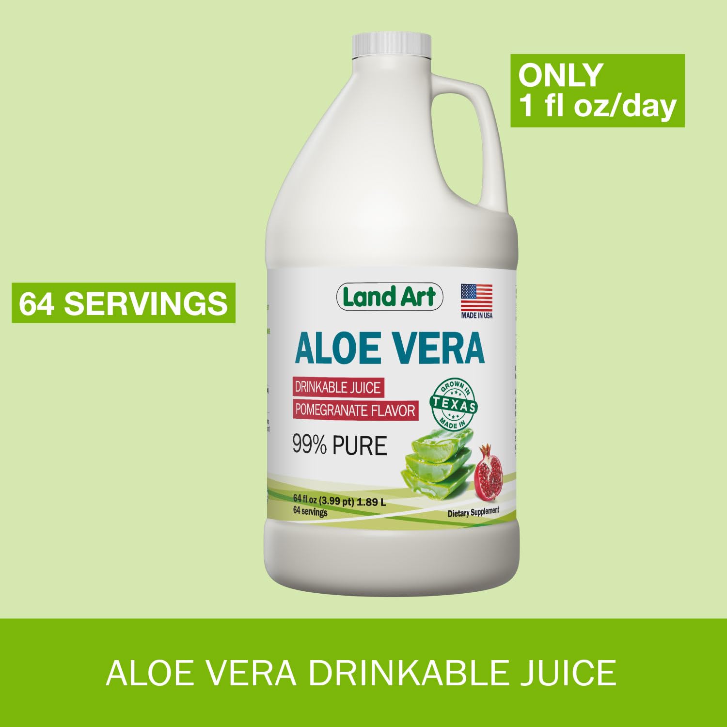 Land Art botella abierta vertiendo 30 ml en vaso, uso diario práctico