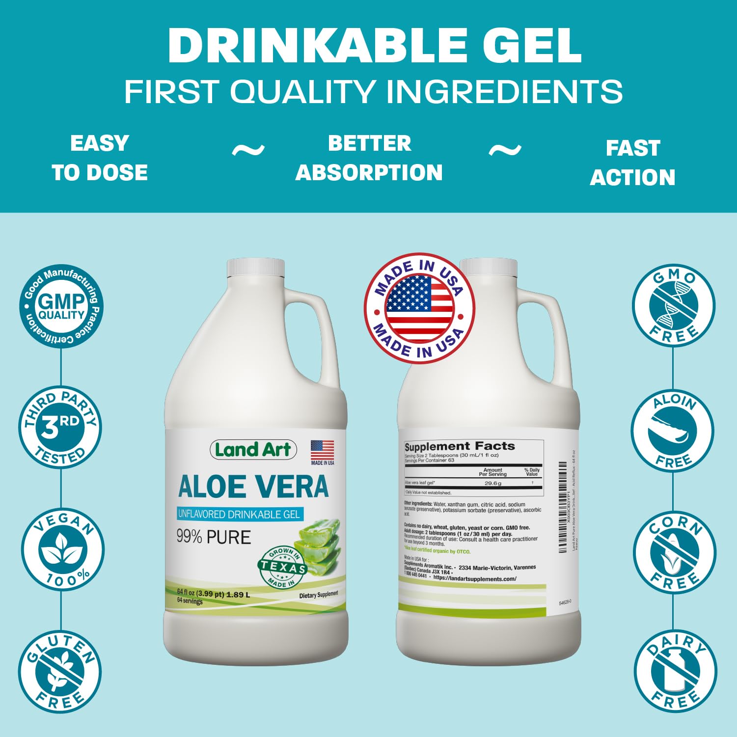 Land Art pack doble de 64 fl oz listo para almacenamiento prolongado