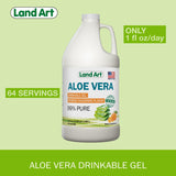 Land Art gel vertido en cuchara mostrando la porción recomendada y facilidad de uso