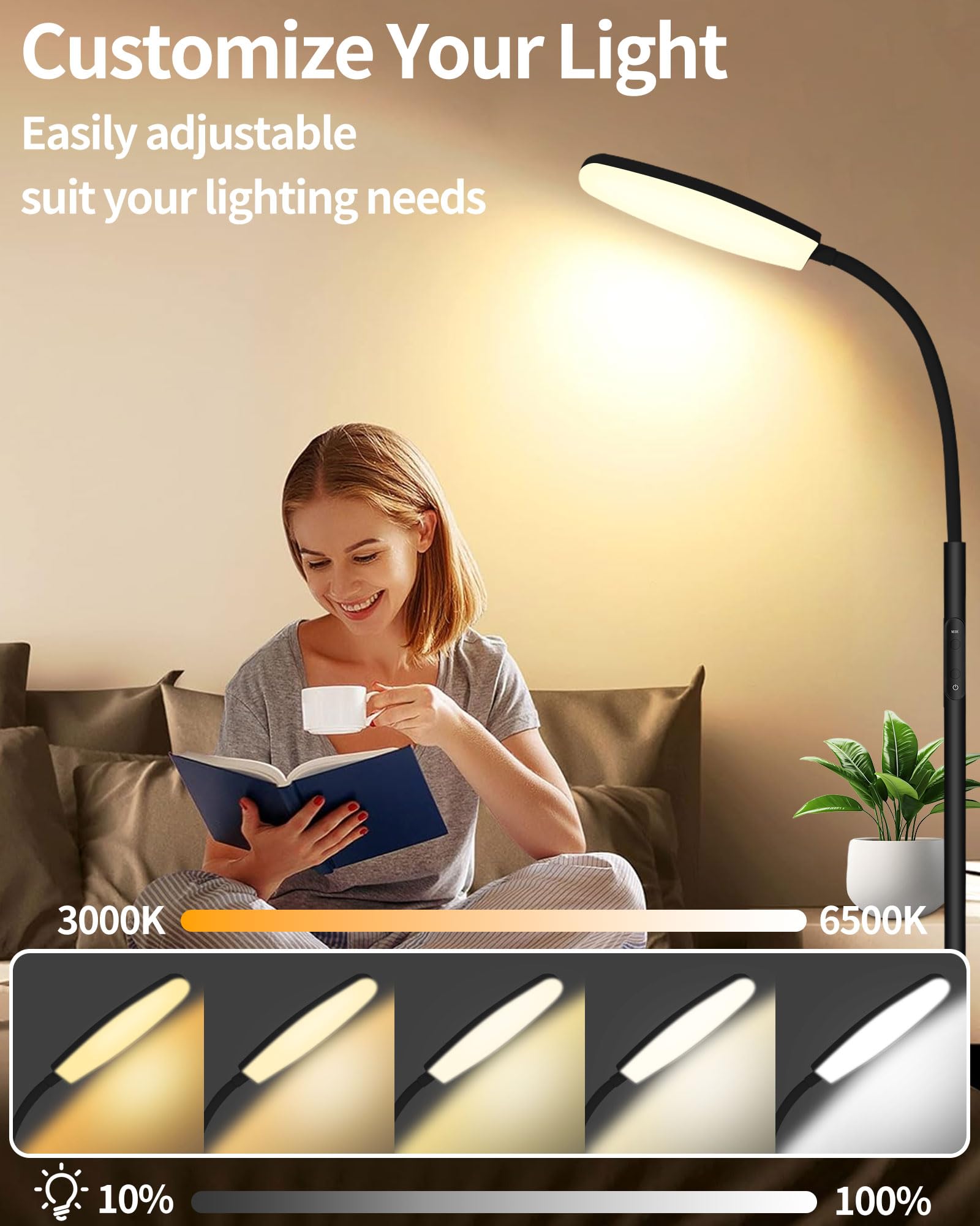 LanSuper cuello flexible de 360 grados para dirigir la luz con precisión