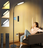 LanSuper vista frontal de la lámpara de terapia mostrando panel LED y diseño elegante