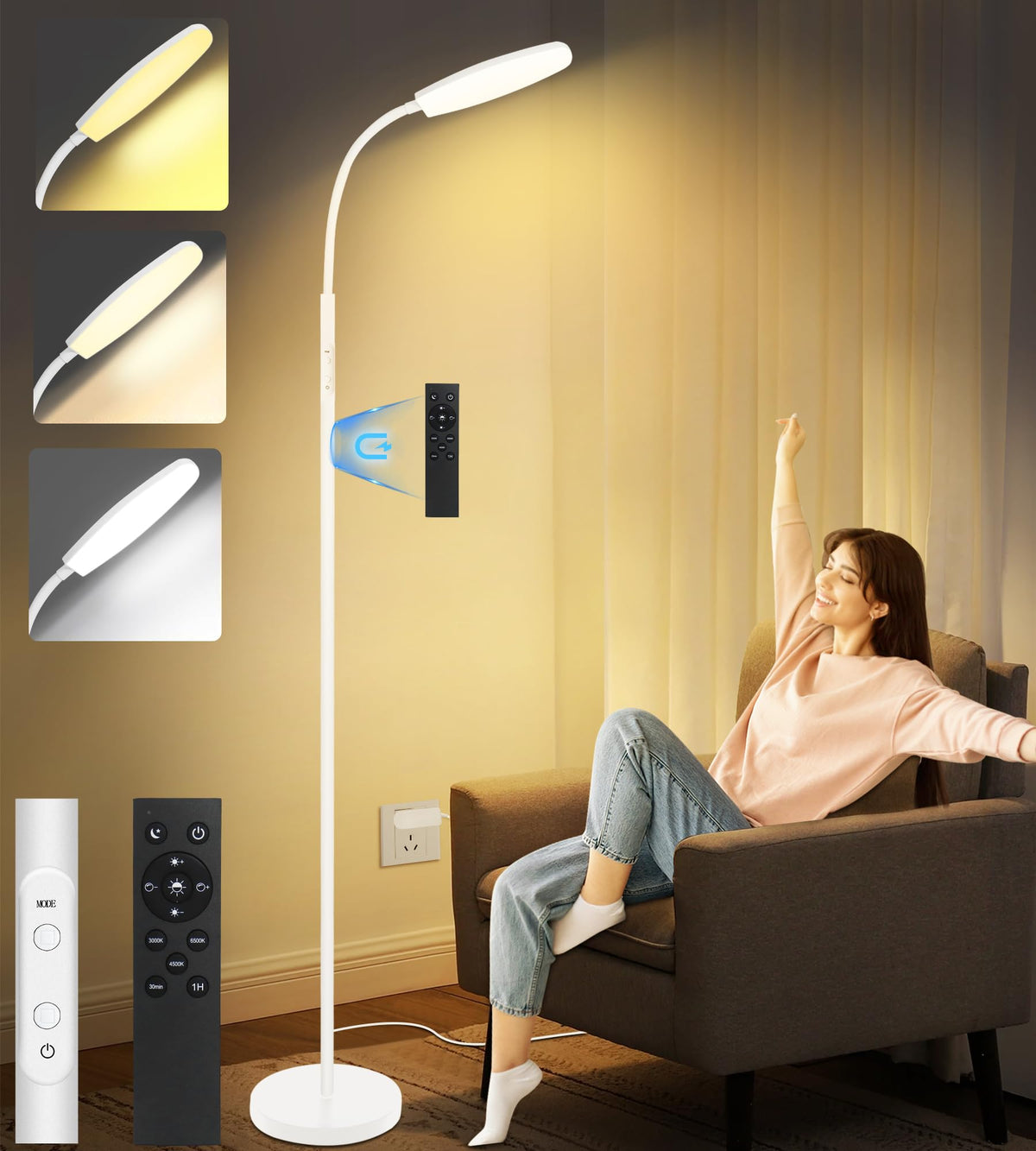 LanSuper lámpara frontal mostrando diseño minimalista y luz potente