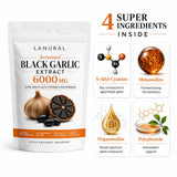 Lanural organic ajo negro fermentado en primer plano, origen natural