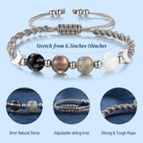 LAVEIR obsidiana en la pulsera, contraste oscuro elegante