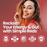 Layer Origin Simple Reds etiqueta con lista de ingredientes claros y sin rellenos