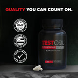 Leading Edge Health etiqueta Testosil Men's legible, transparencia en ingredientes y dosis