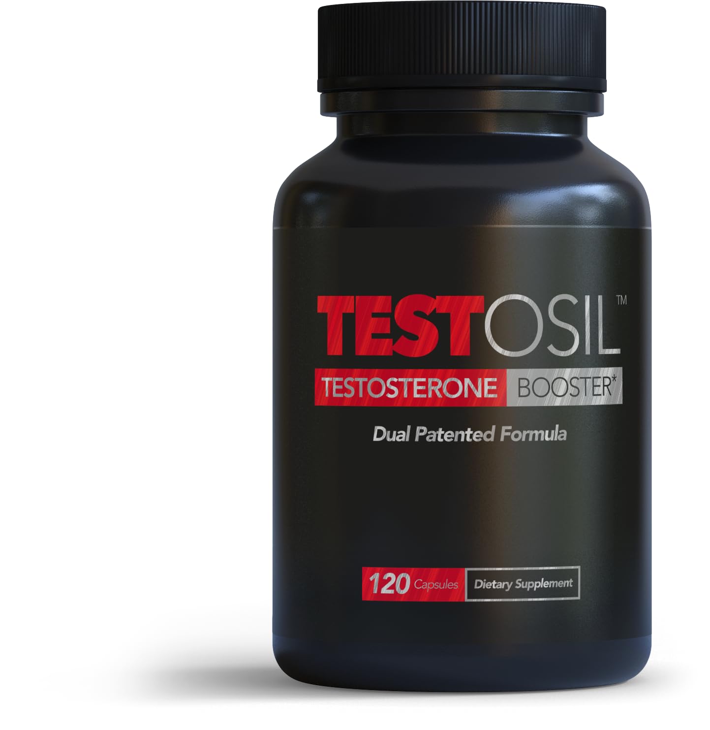 Leading Edge Health frasco Testosil Men's frontal, muestra profesional y confianza